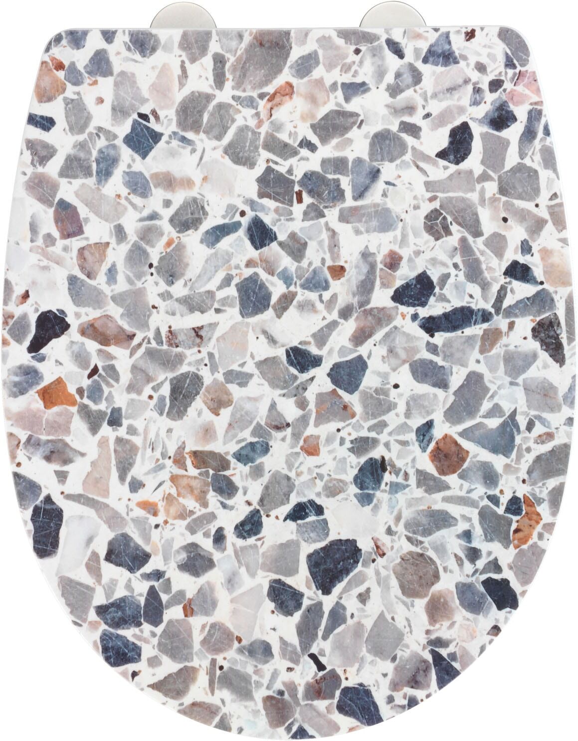 WC-Sitz WENKO "Terrazzo High Gloss", bunt, B:36,5cm L:45cm, Edelstahl, Thermoplast, WC-Sitze, WC-Sitz, Thermoplast bunt Einheitsgröße