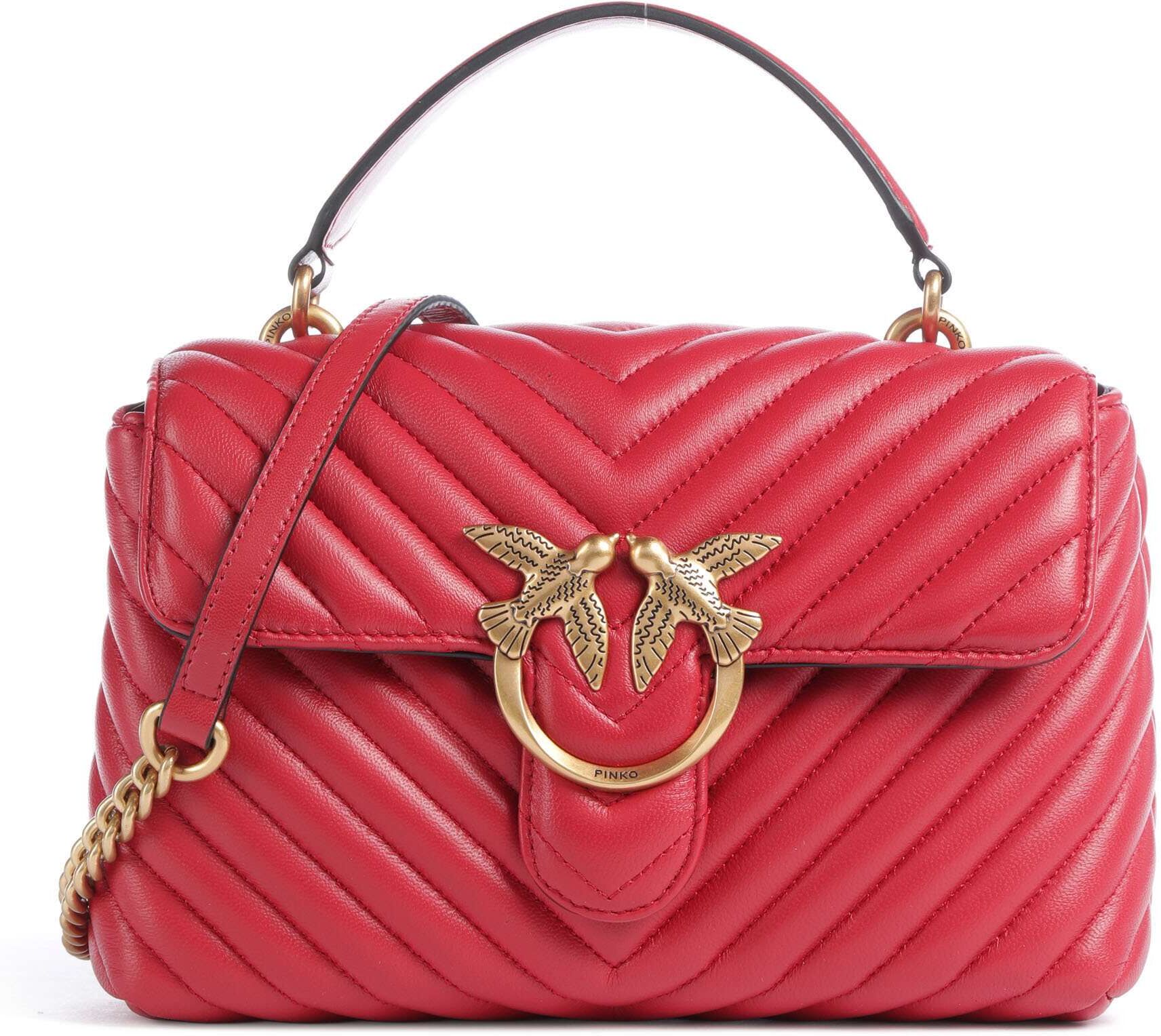 Pinko Love Lady Puff Mini Handtasche aus Leder, rot