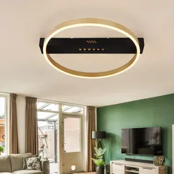 Deckenleuchte Deckenlampe LED Wohnzimmerlampe Goldfarbe Stufenschalter  24W