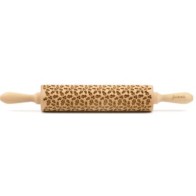 Teigroller FOLKROLL "3D-Motiv-Teigrolle", braun, L:43cm, Massivholz, Teigroller, Stechpalme