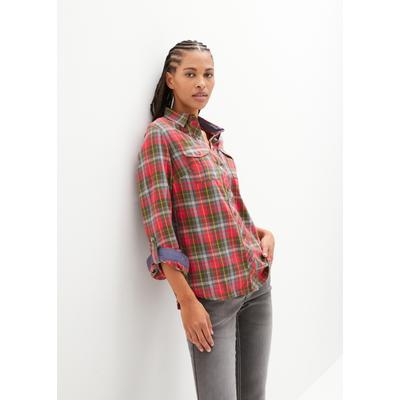 Flanellhemd BONPRIX, Damen, Gr. 36, N-Gr, bunt (magentarot kariert), Web, Obermaterial: 100% Baumwolle. Besatz: 100% Baumwolle, regular fit normal, Manschette, Hemden, kariertes Design, mit klassischem Hemdkragen, aus Baumwolle