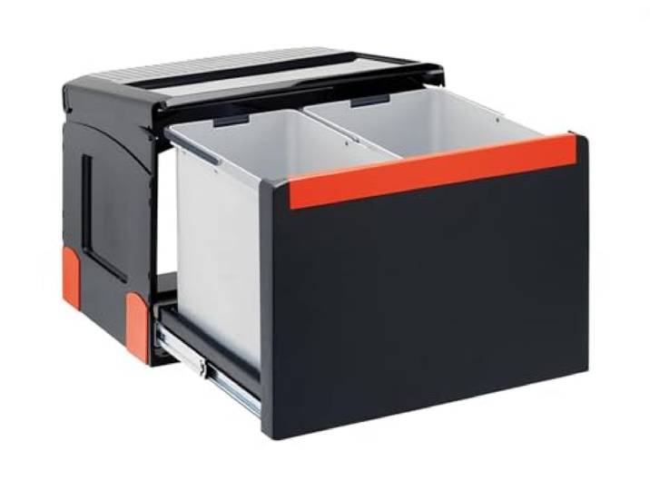 Franke Cube 50 2 fach Handauszug Mülltrennung / Abfallsammler 1x 14 Liter + 1x 18 Liter