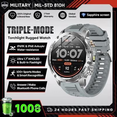 Uplift Picks PowerPulse AMOLED GPS Smart Watch Bluetooth Call NFC Fitness Watch silver