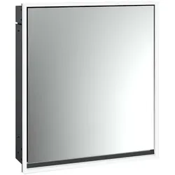 emco loft Lichtspiegelschrank, 600mm, Unterputzmodell, schwarz/spiegel, 979813301, Ausführung: 1 Tür (Türanschlag links)