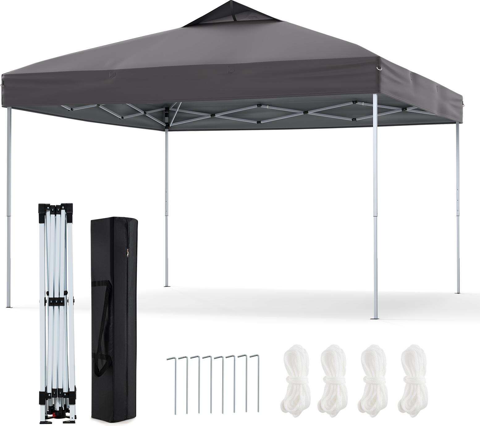 Costway Paviljoen 3x3 meter, opvouwbare partytent inclusief accessoires, grijs