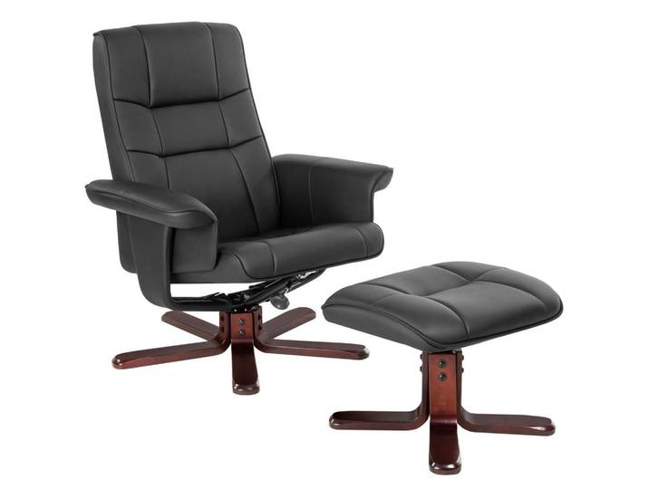 tectake Fernsehsessel, Belastbarkeit 120 kg, schwarz/braun, Schwarz, Braun, 100x95x78 cm, Wohnzimmer, Sessel, Fernsehsessel