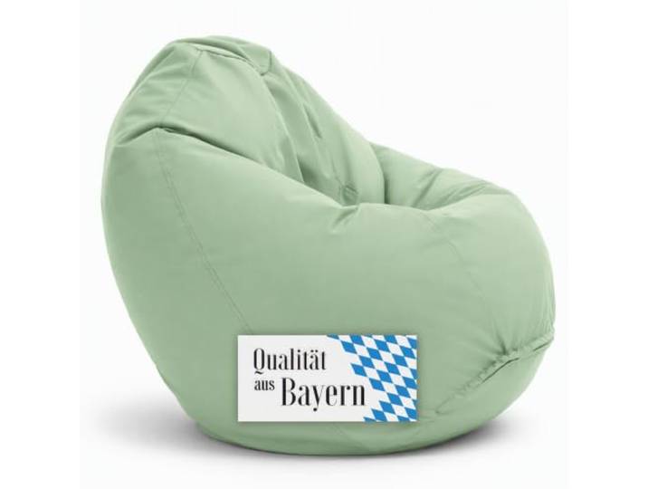 Bruni Sitzsack Classico L in Minzgrün – XL Sitzsack mit Innensack zum Lesen, Abnehmbarer Bezug, lebensmittelechte EPS-Perlen als Bean-Bag-Füllung aus Deutschland