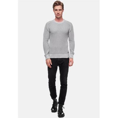 Strickpullover RUSTY NEAL, Herren, Gr. XXL, grau, 50% Baumwolle, 50% Polyacryl, unifarben, normal, Rundhals, Pullover Strickpullover, in sportlichem Design