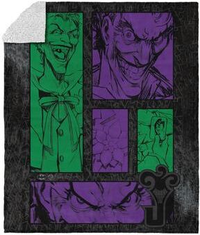 Northwest Warner Brothers DC Comics Batman Joker Silk Touch Sherpa Throw Blanket