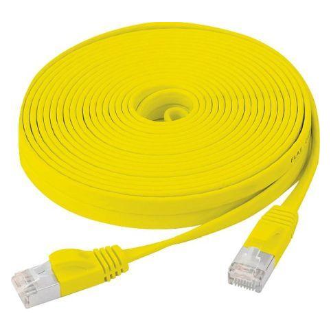 Générique Cat6 RJ45 Flat patch cable U/FTP snagless yellow - 10 m (U/FTP, CAT6, 10 m) (845184)