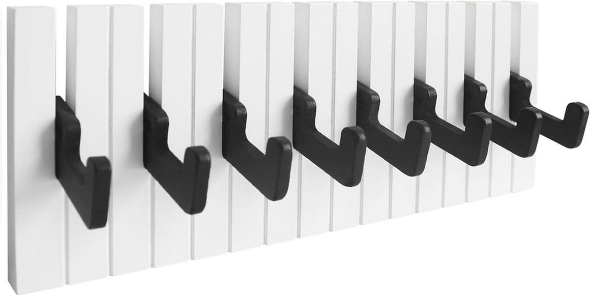 Moderne inklapbare garderobehaken met pianodesign met 8 haken voor de kinderkamer of hal