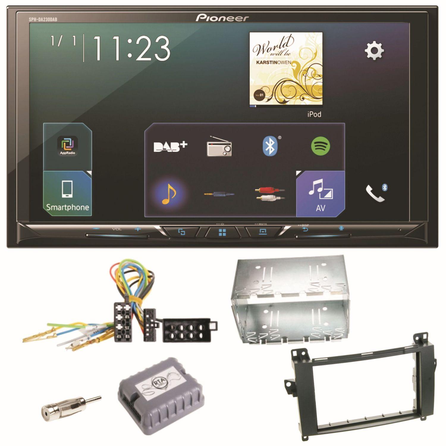Pioneer SPH-DA230DAB Bluetooth Autoradio Einbauset für Mercedes Vito Viano W639