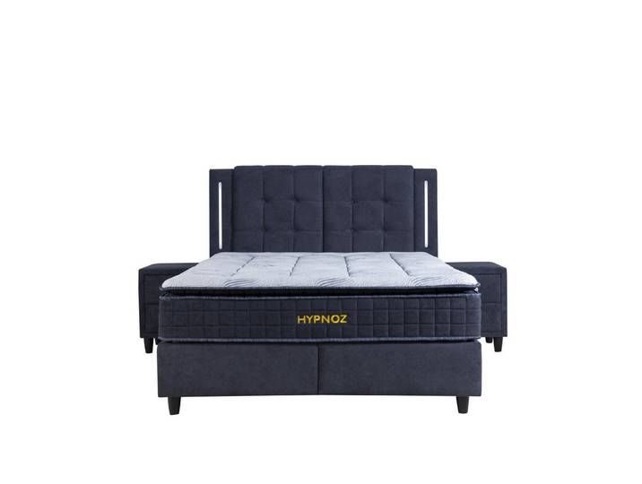 Villa Möbel Boxspringbett Hypnoz (Bett (ohne Matratze), Liegefläche:120x200), Polsterbett ohne Matratze mit Kopfteil und Touch LED Beleuchtung