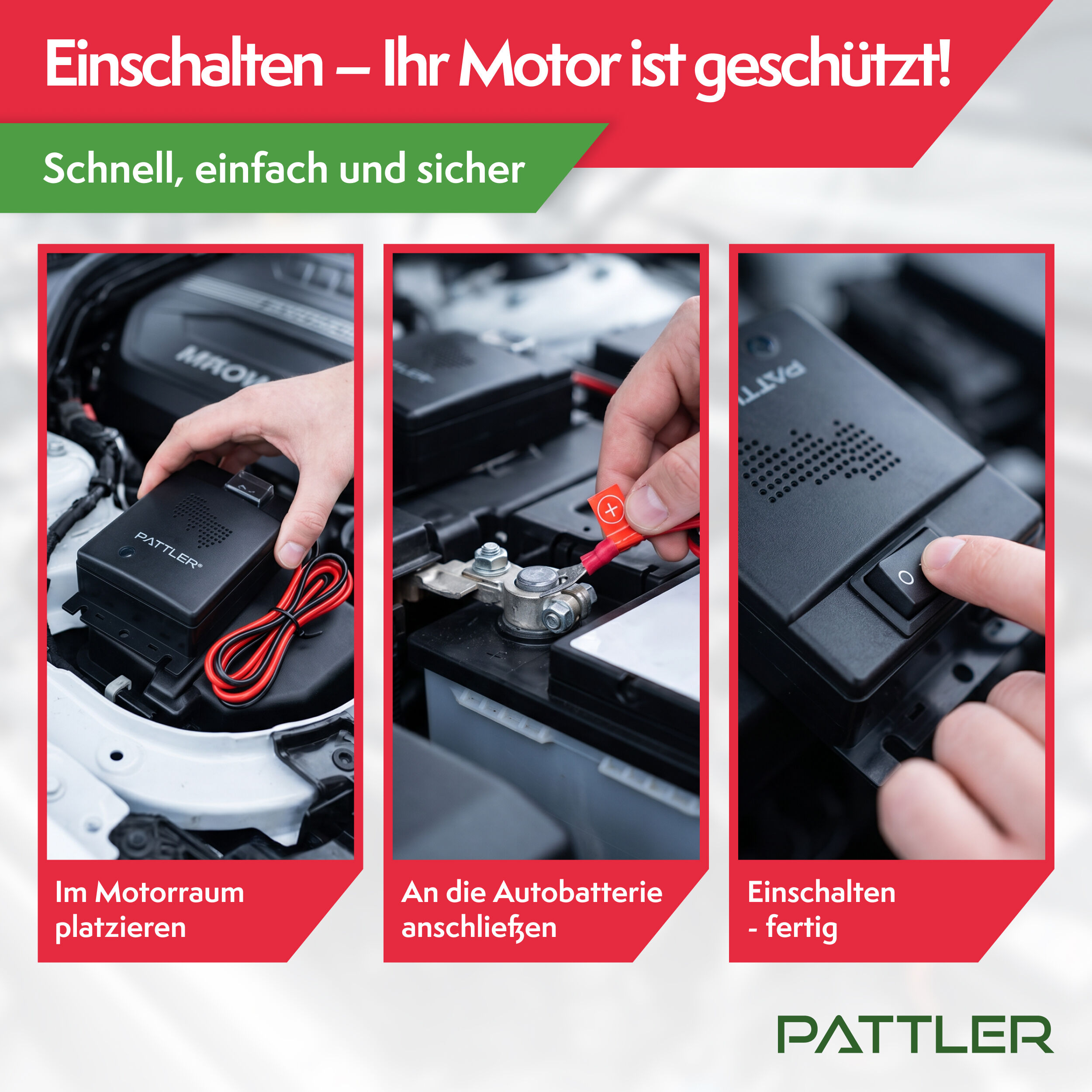 Ultraschall-Tierabwehr PATTLER "Marderschreck 12 Volt fürs Auto", schwarz, Kunststoff, Tierfernhaltegeräte, Ultraschall-Tierabwehr, 2 Geräte