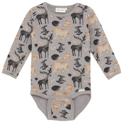 Minymo - Kid's Body L/S AOP Sweat - Alltagsunterwäsche Gr 56 grau