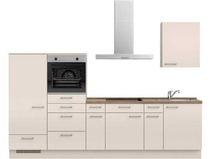 nobilia® Küchenzeile Laser I , NEU: individuell anpassbar mit gratis Profi-Beratung, vormontiert, 300 cm breit, optional mit verschiedenen E‑Geräte-Sets