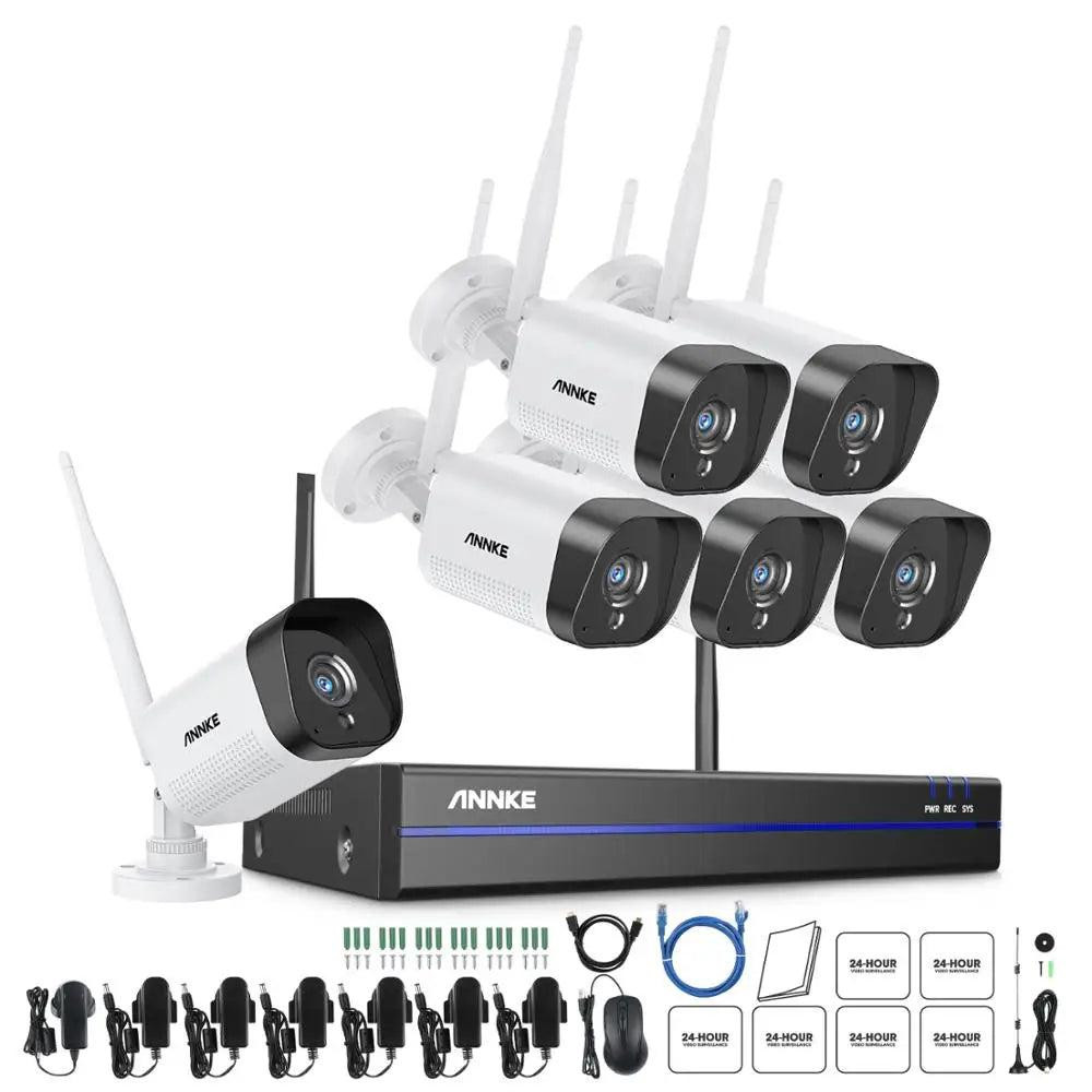 Selius 6-Camera WiFi Beveiligingsset IP Camera Systeem CCTV Set Draadloze Beveiliging