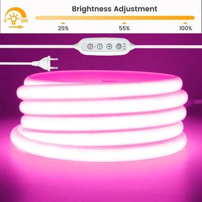 Uplift Picks 220V Dimmable COB LED Strip With Waterproof Neon Flex Design pink 18m