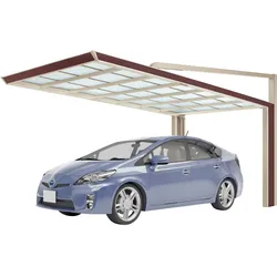 Ximax Carport Miro Next (vormals MY-PORT-Next) Typ 60 514 x 233 cm-Edelstahl-Look/Stützen in Sepiabraun
