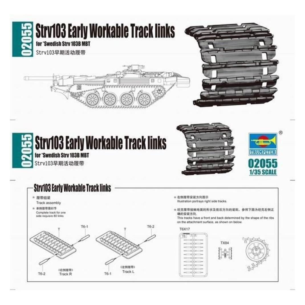 Trumpeter Strv103 early Workable Track links (02055)