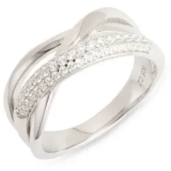 DIAMONIQUE® Ring = 0,37ct Brillantschliff Silber rhodiniert