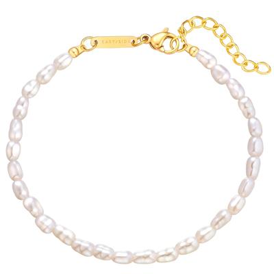 Perlenarmband EASTSIDE "Y806", weiß, Armbänder, Damen, Edelstahl, Perlenarmband, mit Perle