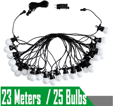 Uplift Curations 23M G50 Waterproof Outdoor String Lights Plug In Globe LED Garland For Patio & Events 23meters 25bulbs
