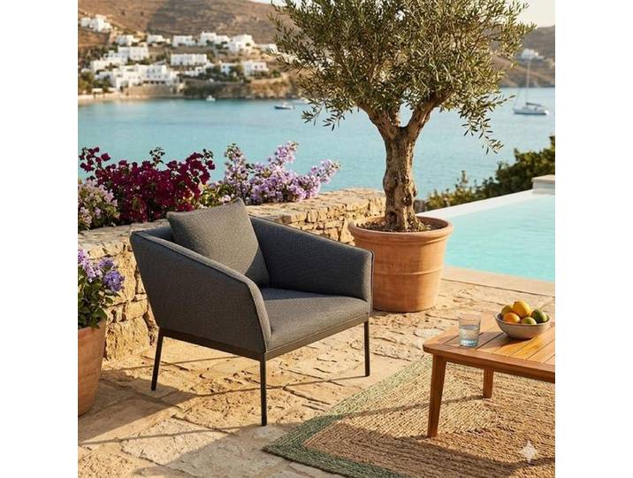 OUTLIV. Finn Loungesessel Aluminium/Outdoorstoff