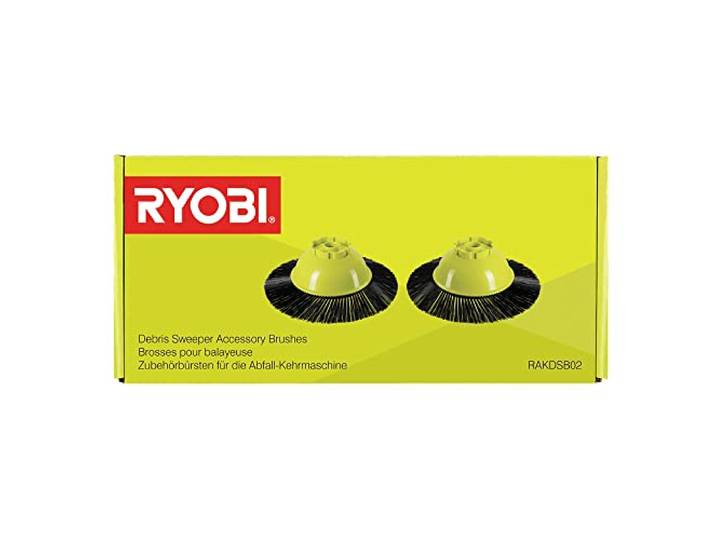 RYOBI Kit 2 Brosses Latérales RAKDSB02 pour Balayeuse R18SW3 18V One+ Rechange complet de 2 rotatives latérales\, balayage restauré\, allées\, garages et ateliers\, montage sans outil spécifique