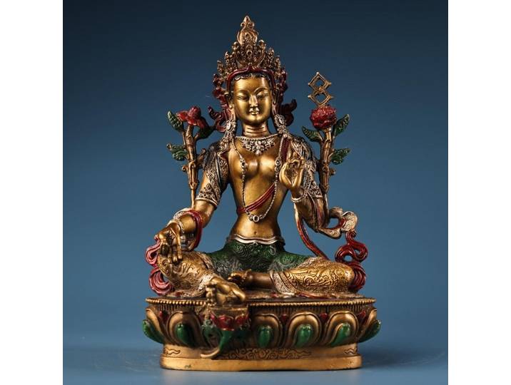 Statue de la déesse tibétaine Green Tara guanyin, figurine, accessoires de décoration pour la maison