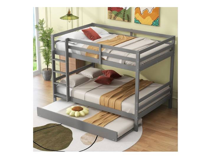 HAUSS SPOLE Etagenbett 140x200 mit matratze Kindbett mit Treppe & Ausziehbett, Hohe Geländer