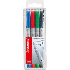 Stabilo Folienschreiber OHPen Universal 852/4, non permanent, 0,7 mm, farbig sortiert, 4 Stück