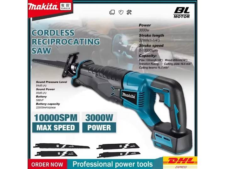 Scie sauteuse électrique sans fil Makita, sans balais, rechargeable, pour couper le bois et le métal, scie portative, outil électrique pour 18V