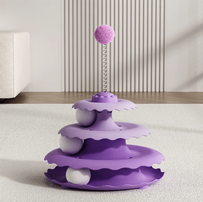 Inspire Picks Interactive Cat Turntable Toy Self Entertainment Teaser Play Station For Cats purple
