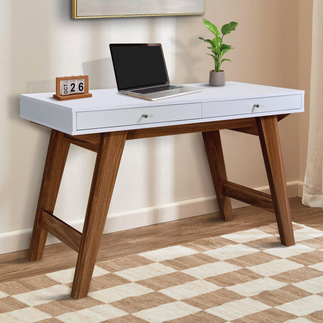 George Oliver Iona Desk White 76.6cm H X 120cm W X 55cm D