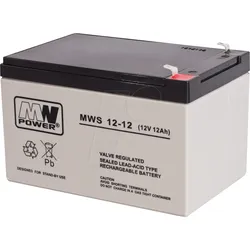 MWS 12-12 - Blei-Vlies-Akku, 12 V, 12 Ah