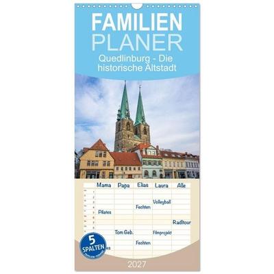 Familienplaner 2027 - Quedlinburg - Die historische Altstadt mit 5 Spalten (Wandkalender, 21 x 45 cm) CALVENDO