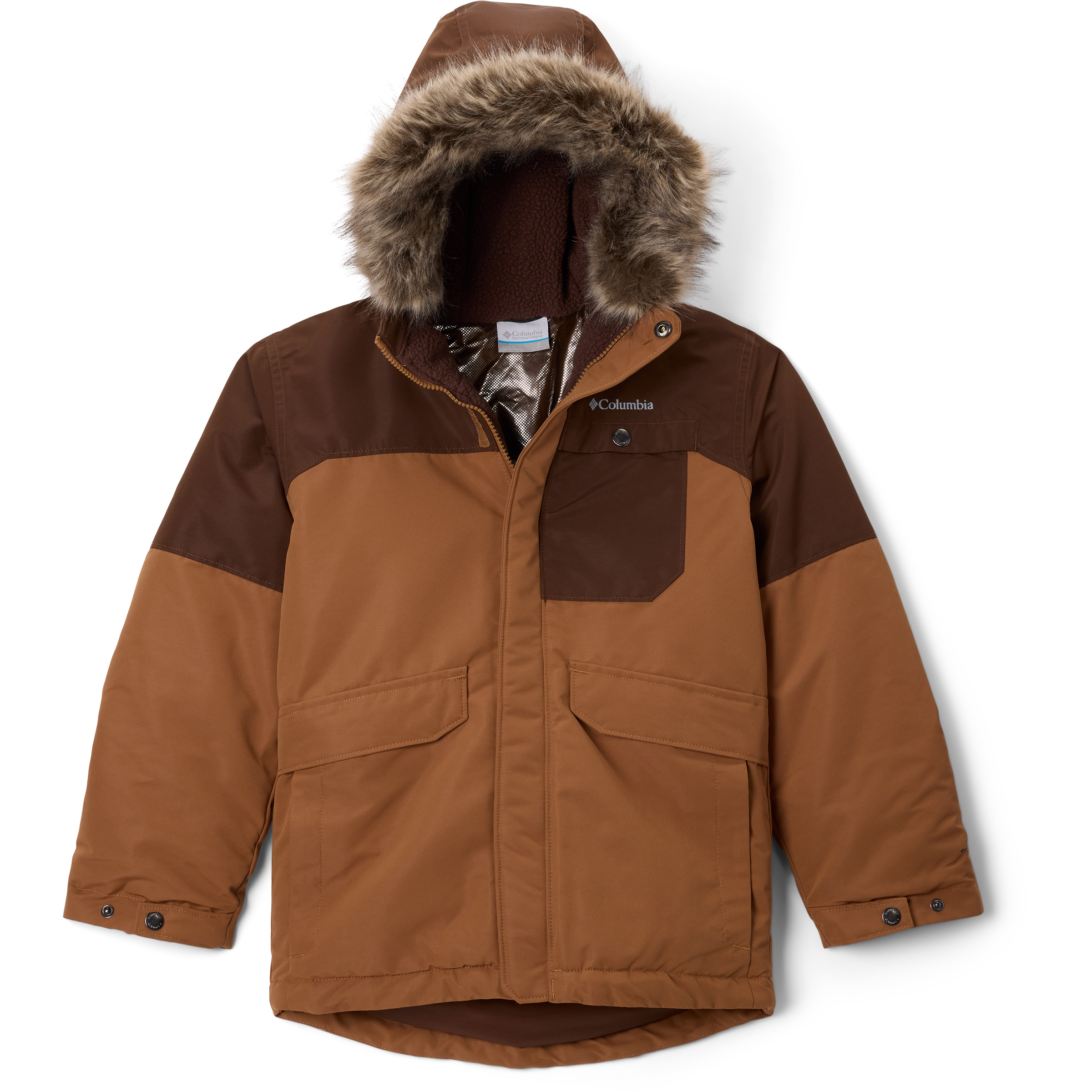 Columbia Nordic Strider II Kinder Regenjacke braun Größe 168 Trekking Winddicht Wasserabweisend