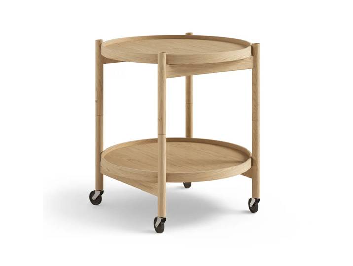 Brdr. Krüger Bølling Tray Table model 50 Servierwagen Eiche geölt, Eichengestell geölt