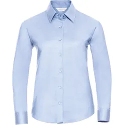 Russell Collection Klassische Oxford Bluse  Langarm, oxford blue, 6XL