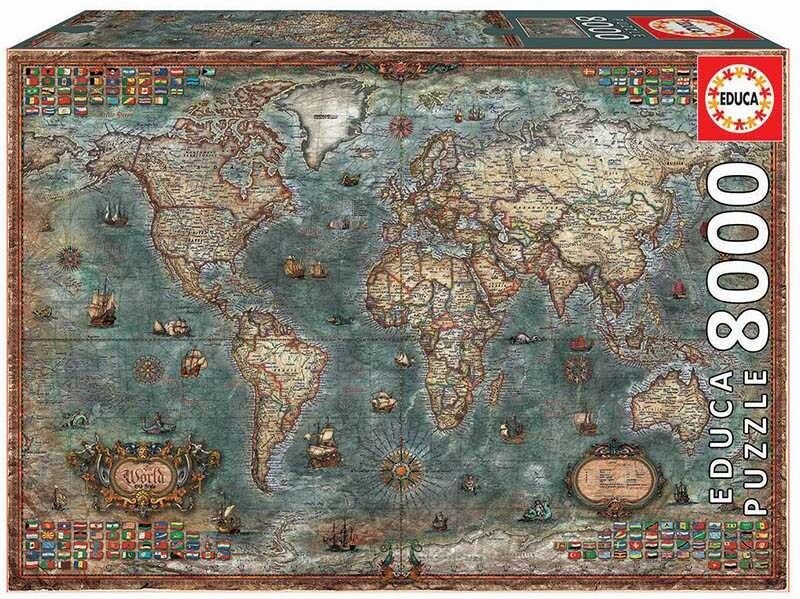 Puzzle 8000 pcs Mappemonde historique - Educa