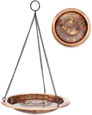 Good Directions "13"" Hanging Fired Copper Bird Bath"