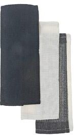 IH Casa Decor Dish Towel Set Of 3 PCs Block Print Black