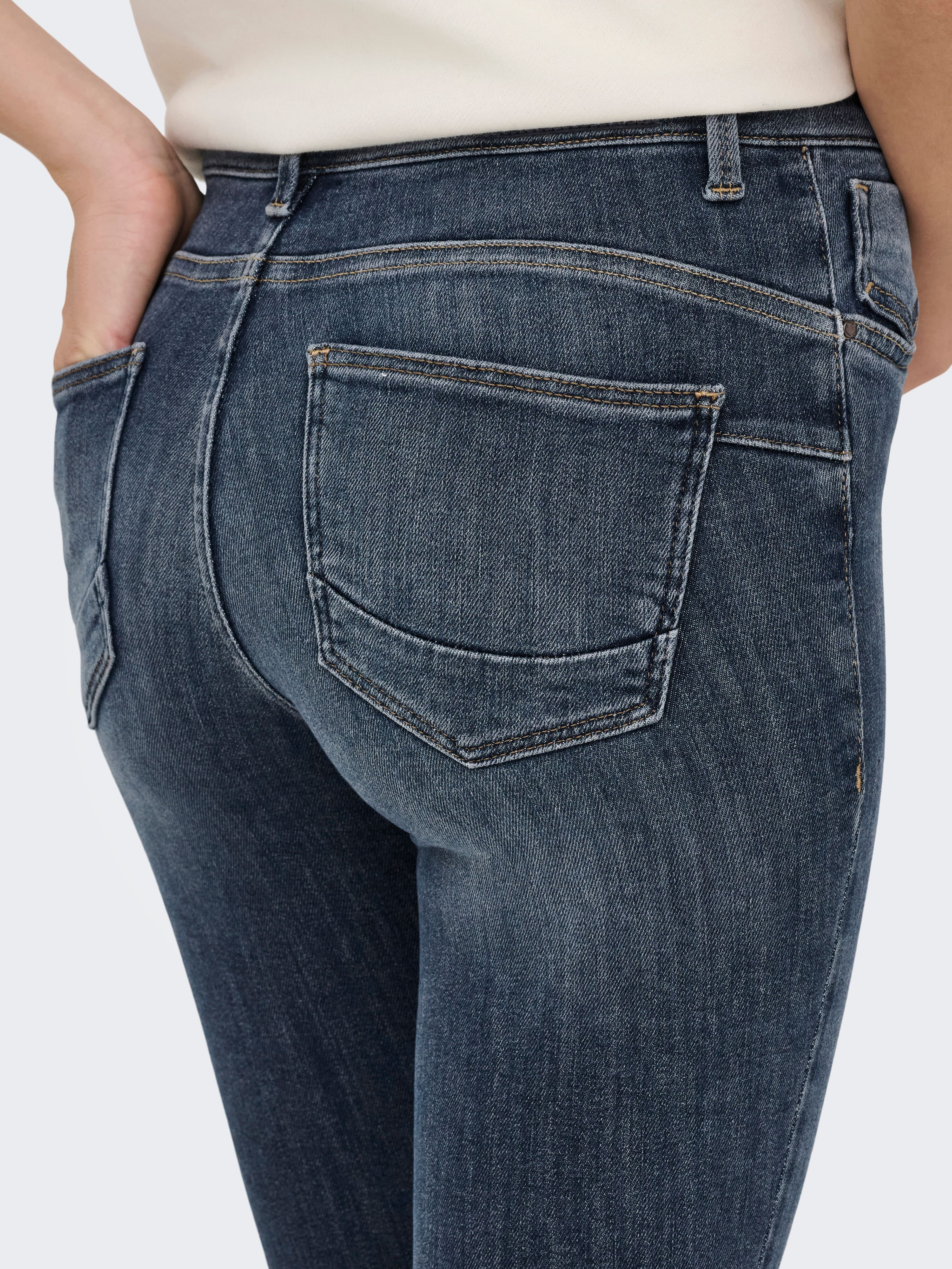 Skinny-fit-Jeans ONLY "ONLPOWER MID SKIN PUSHUP DNM REA167 NOOS", Damen, Gr. XL (42), Länge 30, blau (special blau grau denim), Denim/Jeans, Obermaterial: 92% Baumwolle, 6% Elastomultiester, 2% Elasthan, unifarben, skinny fit lang, Jeans Skinny-fit-Jeans 