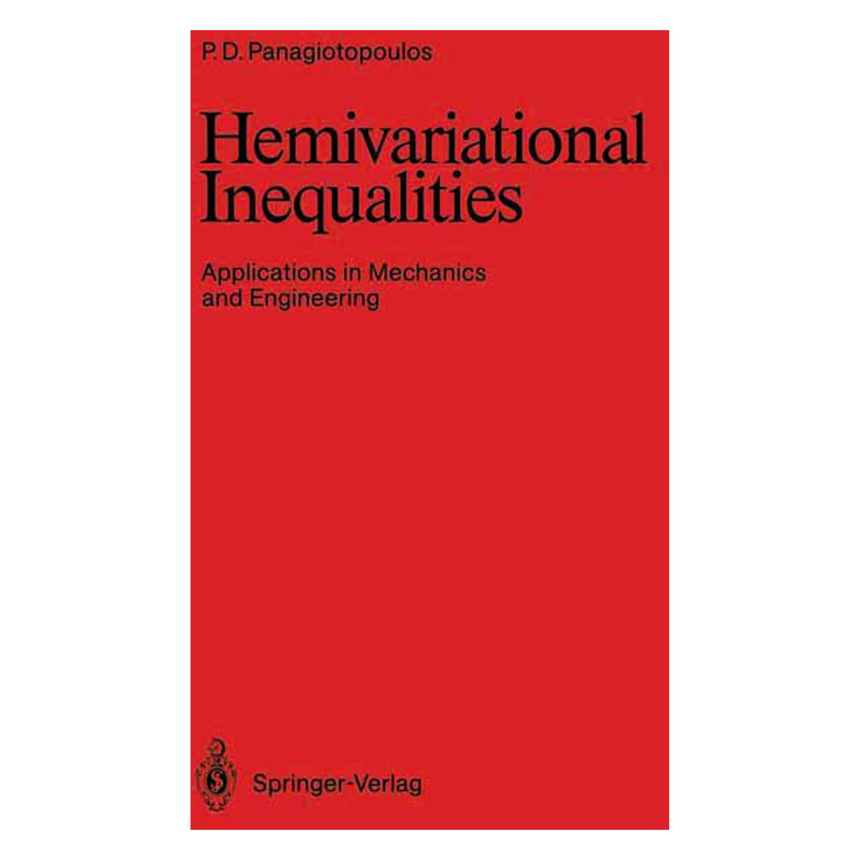 Springer Hemivariational Inequalities (Englisch, Softcover, Panagiotis D. Panagiotopoulos) (55517855)
