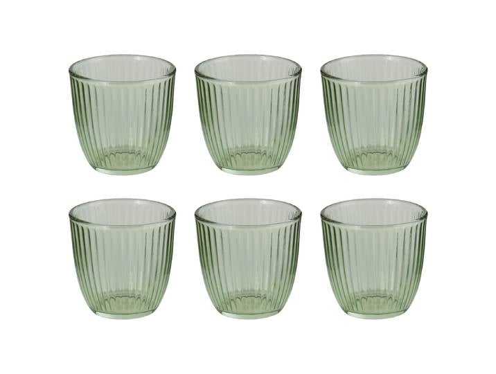 Trinkglas LINEE 6er-Set 9 x 9 x 9cm Grün/Grün