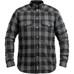 John Doe Motoshirt Grau-Schwarz Motorradhemd - XL