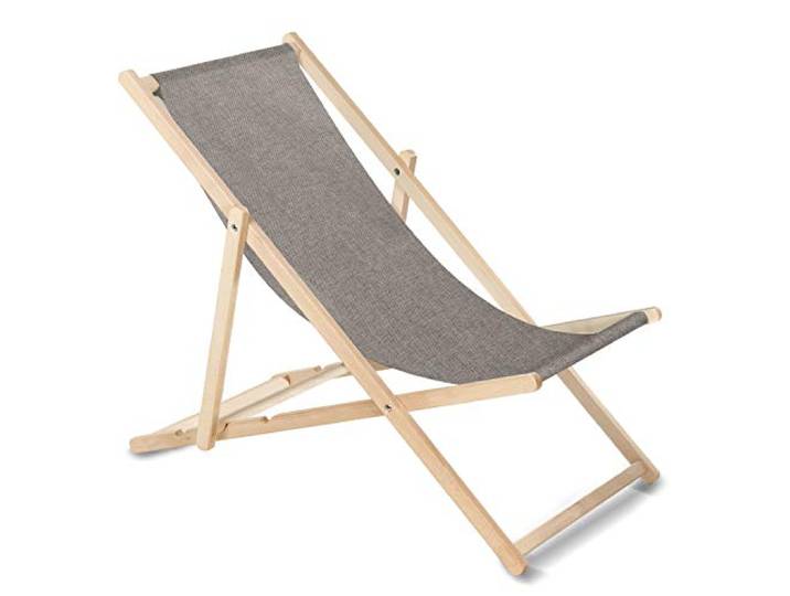 Green Blue GB183M Chaise Longue de Jardin Transat en Bois Gris Melange
