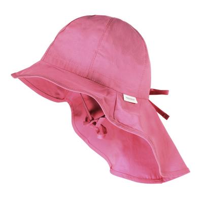 Sonnenhut MAXIMO, Mädchen, Gr. 51, pink, Popeline, Baumwolle, unifarben, Hüte, mit Nackenschutz, mit Schleife, mit Bindeband, basic, bequem