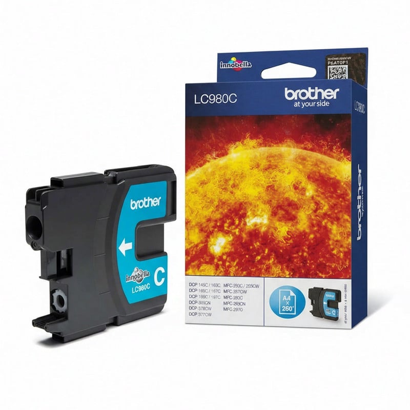 Brother LC980CBP originele inktcartridge cyaan voor Brother DCP-145C, DCP-163C en DCP-165C